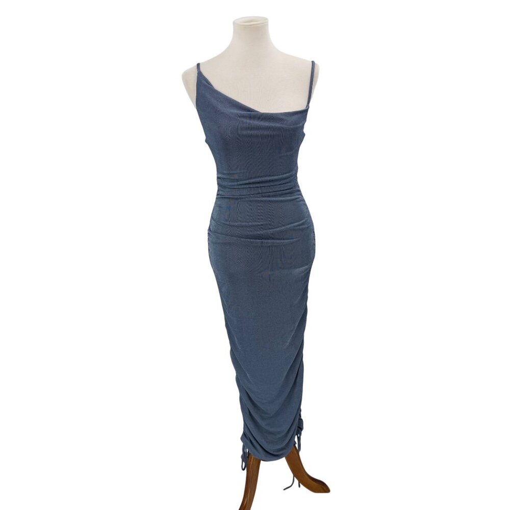 JLUXLABEL Womens Cowl Neck Ruched Maxi Dress